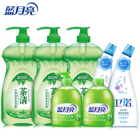 秒杀预告# 蓝月亮 洗洁精3kg+洁厕液+洗手液 0.01元包邮