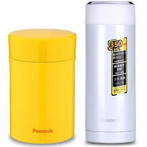 日本 孔雀 真空焖烧杯400ml+不锈钢保温杯350ml 180元