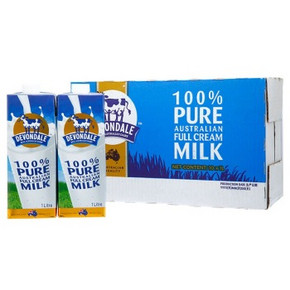 澳大利亚 德运（Devondale） 全脂牛奶 1000mlx10盒 59元