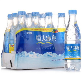 恒大冰泉 矿泉水500ml*12 塑料装  19.9元