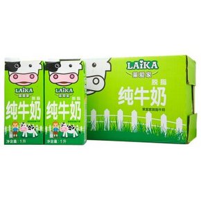 限地区# 德国进口 莱爱家 LAIKA 脱脂牛奶 1Lx12盒 整箱装 57元