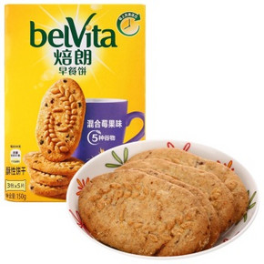 焙朗 早餐饼 混合莓果味150g 折3元(9.9，买1送1+满减)