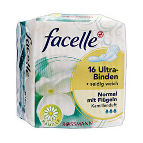 德国Facelle 菲思乐 三滴水 日用护翼洋菊香型卫生巾16片 9.9元