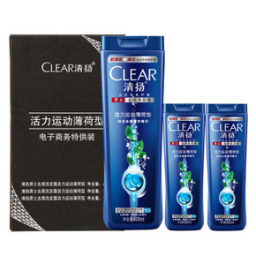 CLEAR 清扬 男士去屑洗发露400ml+100*2瓶+送洗发露40ml 29.9元