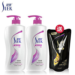 舒蕾 蚕丝柔顺洗发水1Lx2瓶+500ml 68元包邮