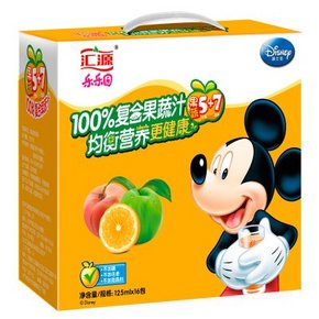 汇源 乐乐园 100%复合果蔬汁 5+7 125ml*16包 19.9元