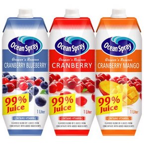OceanSpray 优鲜沛 蔓越莓复合果汁三种口味组合 1L* 3瓶 折15元(30，99-50)