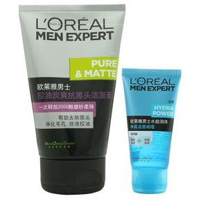 欧莱雅 抗黑头洁面100ml+净爽洁面啫喱50ml+赠吸油面纸100张 29.9元