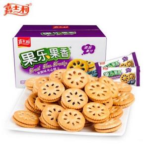 嘉士利 果乐果香夹心饼干 箱装大礼包1500g 34.9元包邮