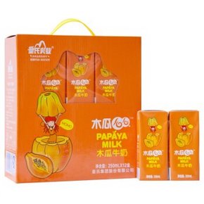 皇氏乳业 木瓜么么 木瓜牛奶饮品 250ml*12盒 29.9元
