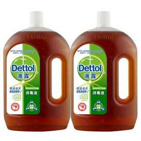Dettol 滴露 消毒液 两瓶实惠装 1.8L*2 折75元(145，可300-150)