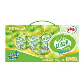 华北好价# 伊利 果汁优酸乳 245ml*12盒 9.9元