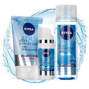 手慢无# 妮维雅NIVEA 凝水活采 洁面100ML+醒肤水200ML+精华乳50ML 9.1元包邮