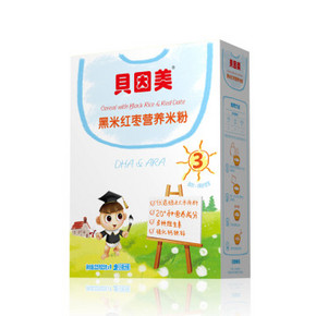 贝因美 健质黑米红枣营养米粉米糊225g 8元包邮
