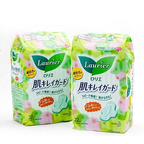 日本 乐而雅 瞬吸清爽量少日用卫生巾 20.5cm 22片*2包 37元包邮(42-5券)