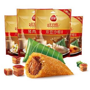 三全 嘉兴特产 龙舟粽 300g*4包  19.9元包邮（29.9-10券）