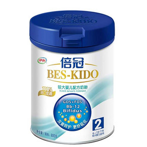 伊利 倍冠 较大婴儿配方奶粉 2段 800g/罐装 52.9元