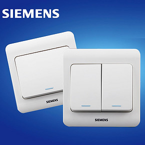 秒杀预告# 西门子 单开单控和二开单控开关 2只装 10点 1元包邮