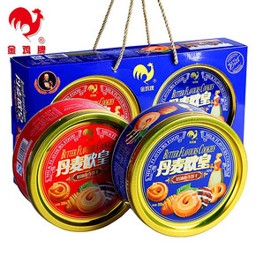 上海特产 金鸡 丹麦奶油曲奇饼干300g*2罐 19.9元包邮(49.9-30券)