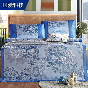 国爱 冰丝凉席加厚防滑二/三件套 24.8元包邮(44.8-20券)