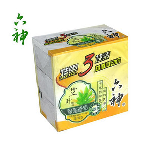 限地区# 六神 艾叶除菌香皂 滋润型 125g*3块 约5元(9.9，买2免1)