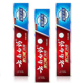 云南白药 金口健牙膏145g*3支*4组+中华牙膏180g+80g 112.9元(242.9-80-50券)