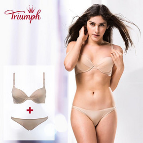 黛安芬 经典光面上薄下厚聚拢性感文胸套装 168元