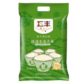 五丰 优选东北大米 5000g 26.9元