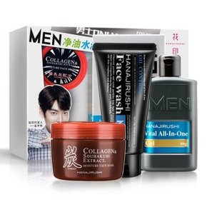 花印 男士护肤礼盒 啫喱80g+洁面乳130g+面膜110g 109元(209-100)