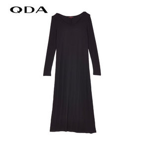 QDA 时尚圆领气质针织长裙  多色可选 31元包邮