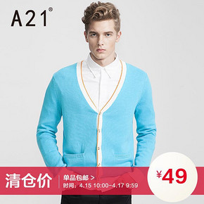 a21 新款男士V领针织衫开衫外套  49元包邮