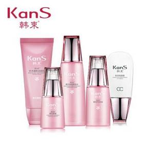 手Q端# 韩束 樱花粉润五件套+送芦荟胶35g+卸妆水200ml+面膜3片 149元(199-50)