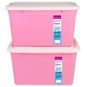 百草园 塑料整理箱收纳箱大号60L 2个装 x 2套 118元包邮(218-100)