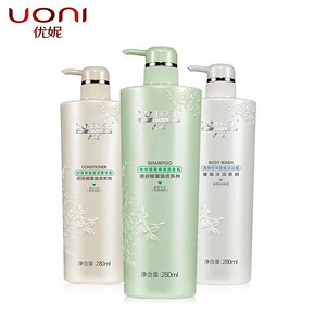 刘涛代言# 优妮 洗护套装280ml*2瓶+沐浴露280ml+焗油膏125g 16.7元(56.7-40券)