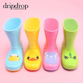 下雨也要萌萌哒# dripdrop 儿童卡通印花雨鞋 33.9元包邮