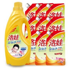 微信端# 洛娃 富氧净 多功能洗衣液1000g+补充装500g*9袋 折19元(35.9，199-100)