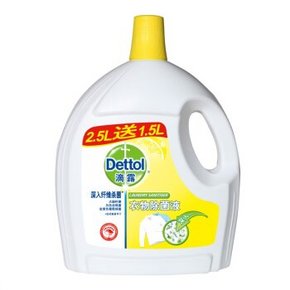 Dettol  滴露 衣物除菌液 清新柠檬4L*3瓶+洗衣液1kg 99.6元包邮(199.6-100)