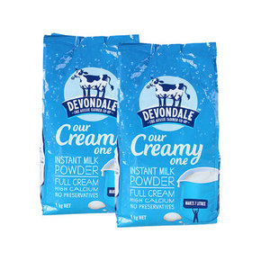 Devondale 德运 高钙全脂奶粉 1kg*2件 99.6元(99+10.5-10券)