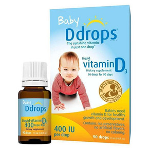 宝宝补钙# Baby Ddrops 维生素D3 婴儿VD滴剂 2.5ml 82元(2件包邮)