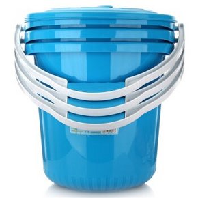 艾莱雅 塑料水桶20L*3个装+送水瓢+马桶刷 49元包邮(99-50券)