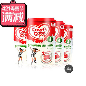 英国牛栏 Cow&Gate 婴儿奶粉4段 800g*4罐 396元(596-200券)