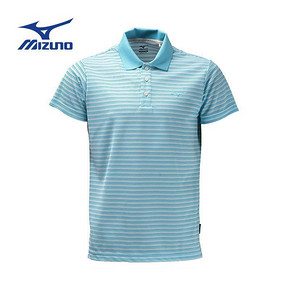 Mizuno 美津浓 男款 夏季翻领短袖横条纹运动上衣 69元