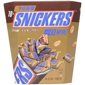 横扫饥饿# 士力架 轻量级花生夹心巧克力 180g 折12.5元(25，2件5折)