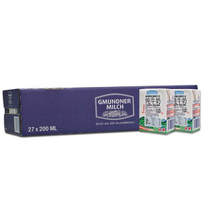 奥地利进口 格梦顿 全脂纯牛奶 200ml*27瓶 69元