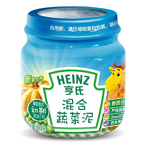 Heinz 亨氏 混合蔬菜泥 113g*12罐 整箱装 折52元(102,200-100)