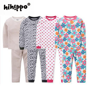 hihippo 儿童纯棉圆领打底衫家居服套装 19元包邮