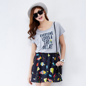 唐狮 印花拼接雪纺连衣裙 券后64元包邮