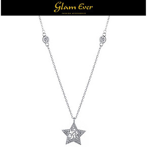 GlamEver 魅力星月系列 Moon&Star Collection 星星项链 银色 169元包邮