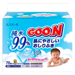 大王（GOO.N） 婴儿柔湿巾 70片*3包 24.6元(29，2件85折)