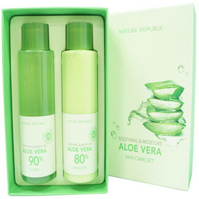自然乐园 芦荟补水乳液套装160ml+160ml 折59元(69X2-20)